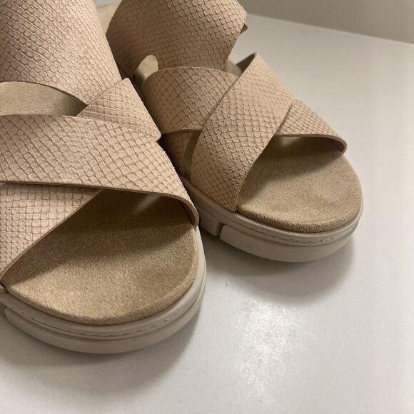 Vionic Women’s Uptown Sunset Wedge Sandal Cameo Rose Nubuck Pink 10 Wide - Picture 4 of 9